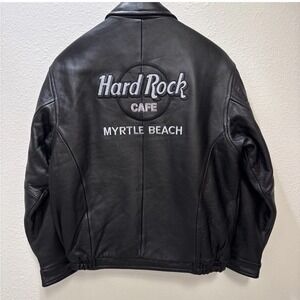 Hard Rock Cafe Myrtle Beach Black Bomber Jacket size M